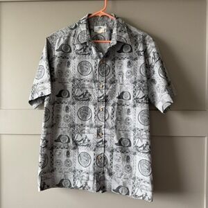 Vintage Tria Tori Richard Shirt Mens L Hawaii Laborers Union Aloha Gray
